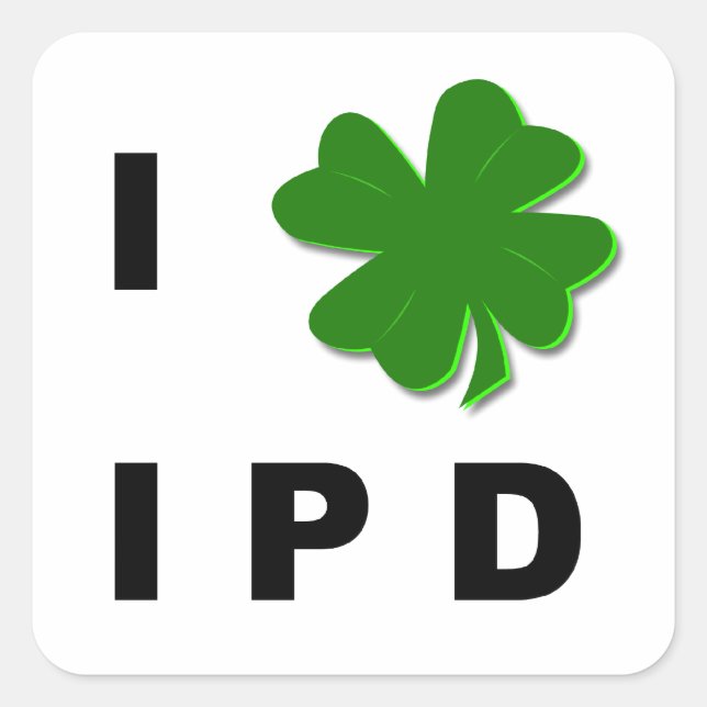 Adesivo Quadrado I Shamrock IPD White Sticker (Frente)
