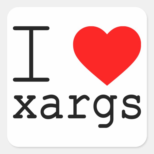 Adesivo Quadrado I ❤️ xargs stickers (Frente)