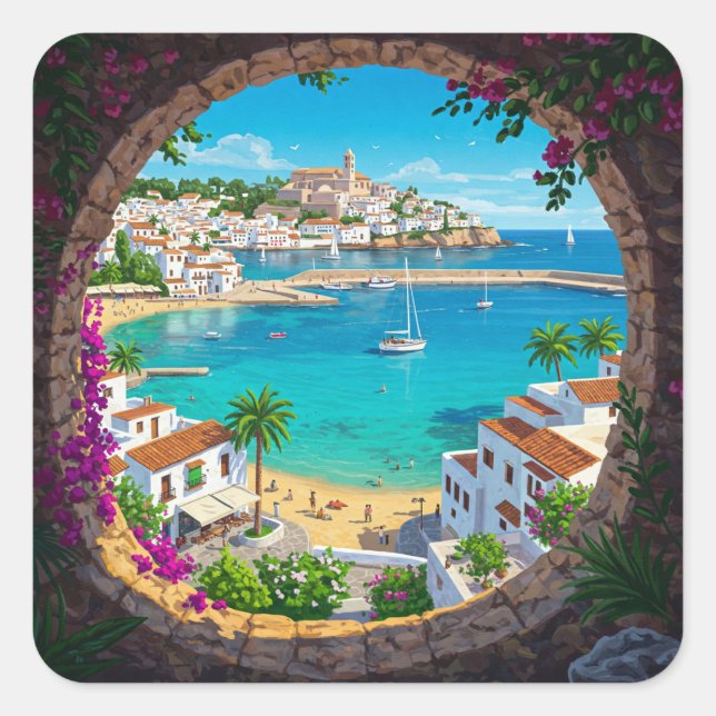 Adesivo Quadrado Ibiza Espanha (Frente)