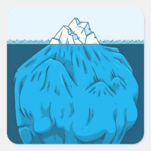 Adesivo Quadrado Iceberg dos desenhos animados sob a água