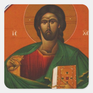 Adesivo Quadrado Ícone cristão ortodoxo do Jesus Cristo