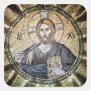Adesivo Quadrado Ícone Cristão Ortodoxo do Senhor Pantocrador