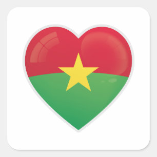 Adesivo Quadrado Ícone de amor Burkina Faso