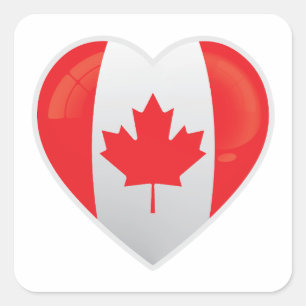 Adesivo Quadrado Ícone de Amor do Canadá