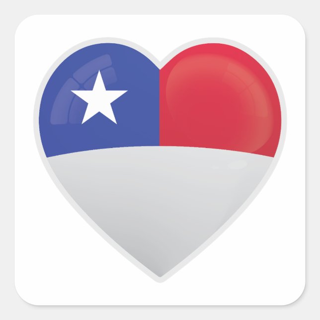 Adesivo Quadrado Ícone de Amor do Chile (Frente)