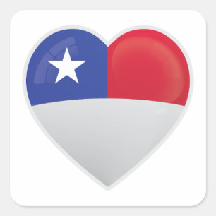 Adesivo Quadrado Ícone de Amor do Chile