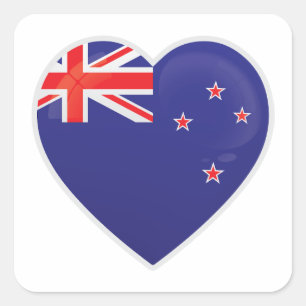 Adesivo Quadrado Ícone de Amor Nova Zelândia