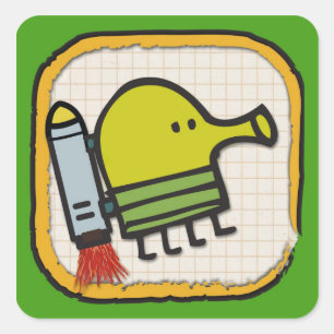 Adesivo Quadrado Ícone do salto do Doodle