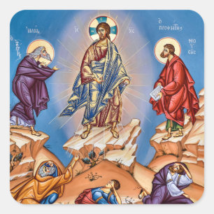 Adesivo Quadrado Ícone Ortodoxo Cristão da Transfiguração