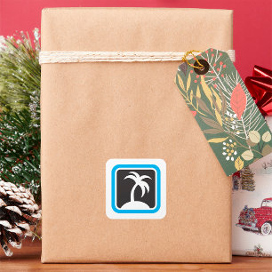 Adesivo Quadrado Ícone Palm Tree