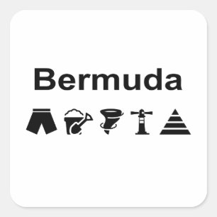 Adesivo Quadrado Ícones das Bermudas de cor clara monotônica