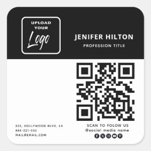 Adesivo Quadrado Ícones de mídia social minimalistas de logotipo pe