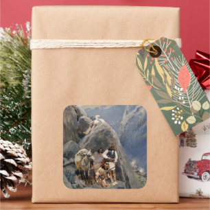 Adesivo Quadrado Ícones Nativos Americanos: Guerreiros Apache, Cava