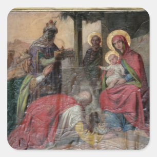 Adesivo Quadrado Iconografia ortodoxa sérvia na Igreja de Valjevo. 