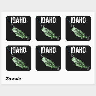 ADESIVO QUADRADO IDAHO BASS - AQUI PESCA - IDAHO BRILHANTE