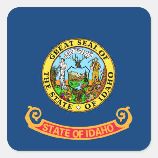 Adesivo Quadrado Idaho Flag: Estado Gem, América Mountain West