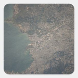 Adesivo Quadrado Ideia aérea da área do Port-au-Prince de Haiti