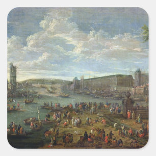 Adesivo Quadrado Ideia do Louvre e da excursão de Nesles