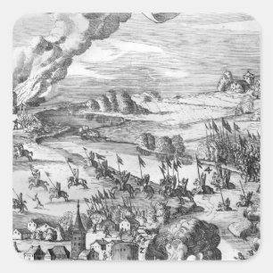 Adesivo Quadrado Ideia geral da batalha de Muhlberg