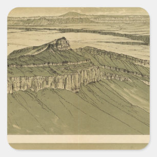 Adesivo Quadrado Ideias da plataforma de mármore da garganta