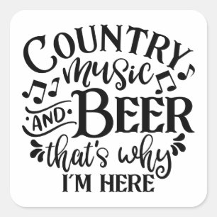 Adesivo Quadrado Ideias De Música Country E Beer Country