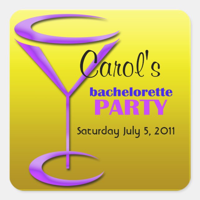 Adesivo Quadrado Ideias personalizadas de presentes de Festa de sol (Frente)