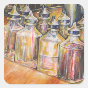 Adesivo Quadrado Ideografia da luz Ouro