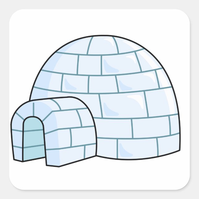 Adesivo Quadrado Iglu dos desenhos animados (Frente)
