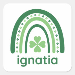 Adesivo Quadrado ignatia Nome Clover Boho Rainbow