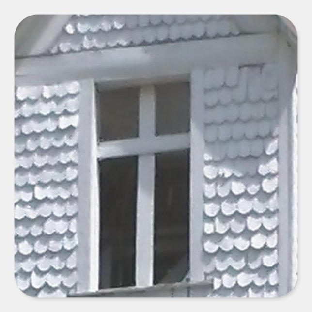 Adesivo Quadrado igreja branca nas montanhas (Frente)