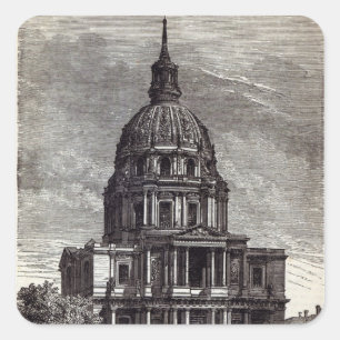 Adesivo Quadrado Igreja de Invalides, contendo o túmulo de
