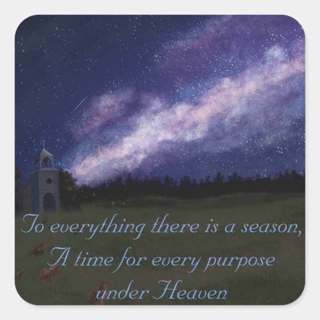 Adesivo Quadrado Igreja de outono (Frente)