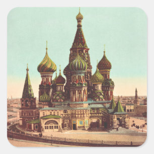 Adesivo Quadrado Igreja de São Basílio, Praça Vermelha Moscou