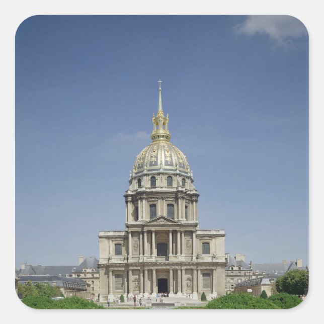 Adesivo Quadrado Igreja dos Inválidos, construída 1679-1708 (Frente)