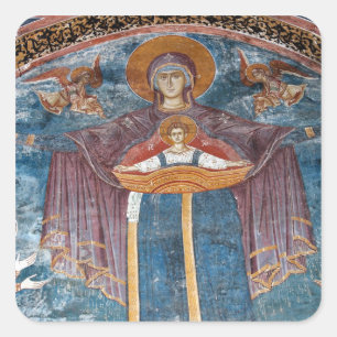 Adesivo Quadrado Igreja Ortodoxa Sérvia, e um local da UNESCO,