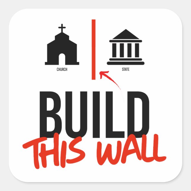 Adesivo Quadrado Igreja Separada e Estado (Frente)