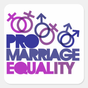 Adesivo Quadrado Igualdade de casamento Pro