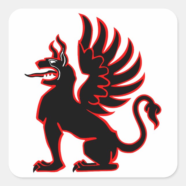 Adesivo Quadrado III./JG 26 Jagdgeschwader 26 Red Griffin Insignia (Frente)