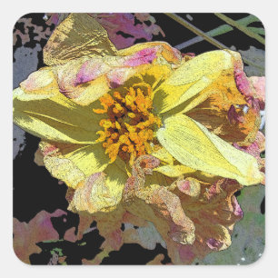 Adesivo Quadrado "il passaggio di fiori"