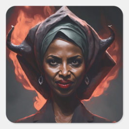 Adesivo Quadrado Ilan Omar Mostra Seus Cornos Diabos