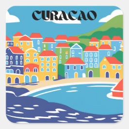 Adesivo Quadrado ilha de Curaçao