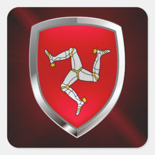 Adesivo Quadrado Ilha do emblema metálico do homem