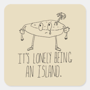 Adesivo Quadrado Ilha dos desenhos animados