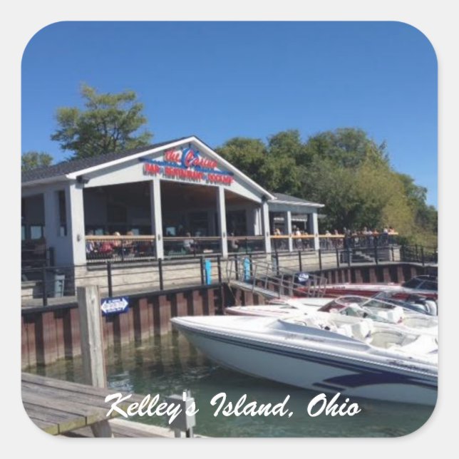 Adesivo Quadrado Ilha Kelley, Ohio Marina Photo Sticker (Frente)
