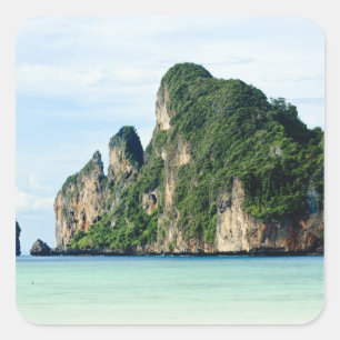 Adesivo Quadrado Ilha Ko Phi Phi no Mar de Andamão, Krabi