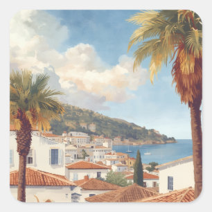 Adesivo Quadrado Ilhas Baleares Viagem Francesa Vintage