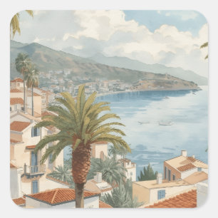 Adesivo Quadrado Ilhas Baleares Viagem Francesa Vintage
