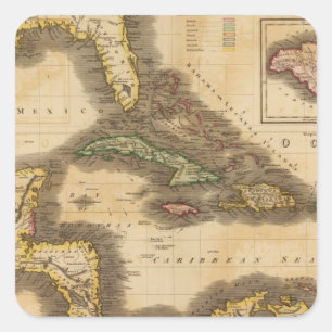 Adesivo Quadrado Ilhas da Índia Ocidental