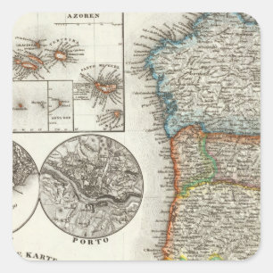 Adesivo Quadrado Ilhas de Portugal e de Cabo Verde