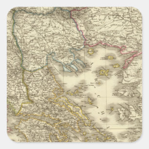 Adesivo Quadrado Ilhas do grego moderno, Albânia, Macedónia